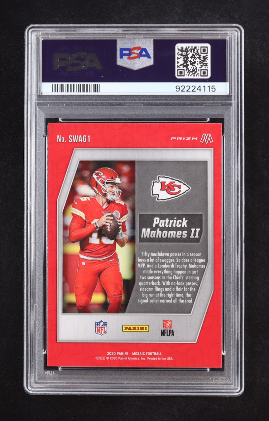 Patrick Mahomes II 2020 Panini Mosaic Swagger #1 (PSA 10) at PristineAuction.com Patrick Mahomes II 2020 Panini Mosaic Swagger #1 (PSA 10) at PristineAuction.com
