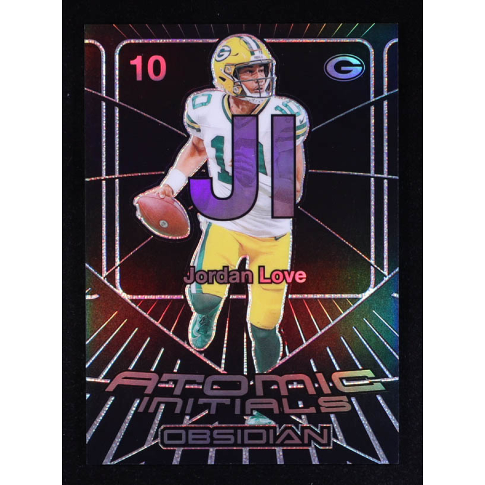 Jordan Love 2024 Panini Obsidian Atomic Initials #1 at PristineAuction.com