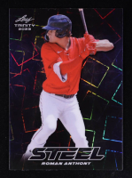 Roman Anthony 2023 Leaf Trinity Mega Box Steel Lazer Blue #S63 #73/99 RC at PristineAuction.com