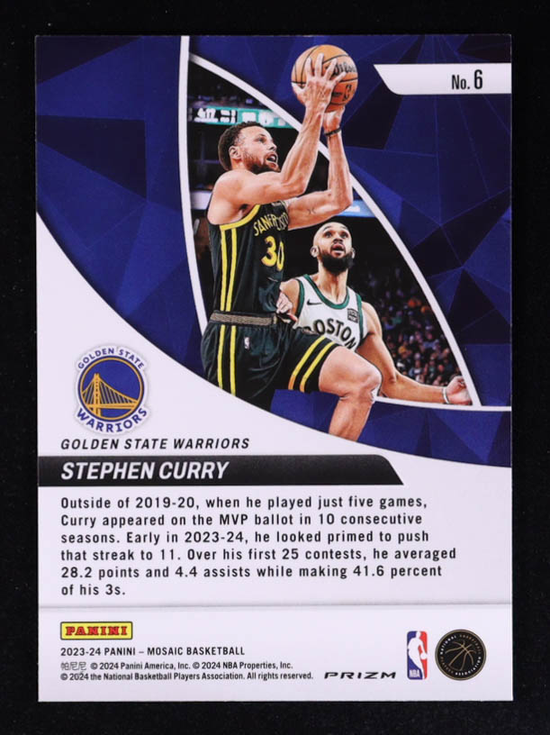 Stephen Curry 2023-24 Panini Mosaic Elevate Mosaic #6 at PristineAuction.com Stephen Curry 2023-24 Panini Mosaic Elevate Mosaic #6 at PristineAuction.com