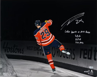 Leon Draisaitl Signed LE Oilers 16x20 Photo Inscribed "2020 Hart & Art Ross" & "43 G 67A 110 PTS" (Fanatics) at PristineAuction.com