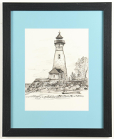 "Coastal Lighthouse" by L. Fetzer Custom Framed Art Print at PristineAuction.com