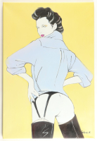 "Patrick Nagel Imitation" by Seline Kassik Art Print Canvas at PristineAuction.com
