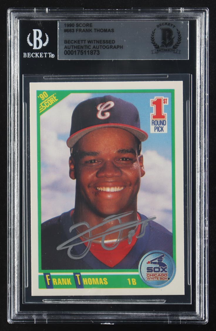 Frank Thomas Signed 1990 Score #663 RC (BGS | Auto Grade BGS Authentic) at PristineAuction.com Frank Thomas Signed 1990 Score #663 RC (BGS | Auto Grade BGS Authentic) at PristineAuction.com