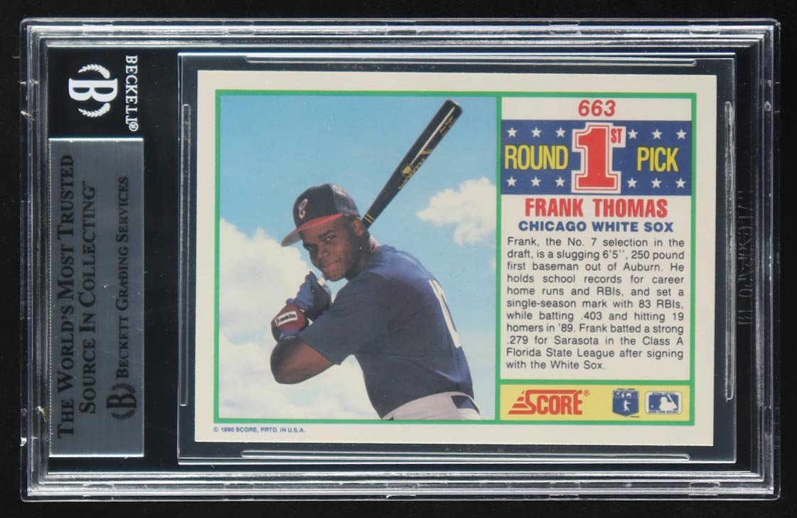Frank Thomas Signed 1990 Score #663 RC (BGS | Auto Grade BGS Authentic) at PristineAuction.com Frank Thomas Signed 1990 Score #663 RC (BGS | Auto Grade BGS Authentic) at PristineAuction.com