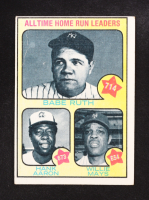 Babe Ruth/Willie Mays/Hank Aaron 1973 Topps HR Leaders #1 at PristineAuction.com