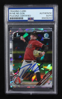 Ryne Nelson Signed 2019 Bowman Chrome Draft Sapphire #BDC147 RC (PSA | Auto Grade PSA Authentic) at PristineAuction.com