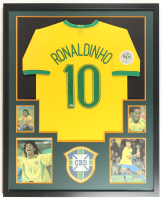 Ronaldinho Gaucho Signed Team Brazil Custom Framed Jersey Display (Fanatics) at PristineAuction.com