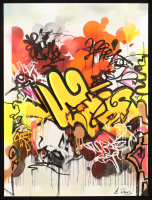 "Abstract Graffiti Burst" 2025 18x24 Original Giclee Print on Paper By Elena Vaisman (Vaisman) at PristineAuction.com