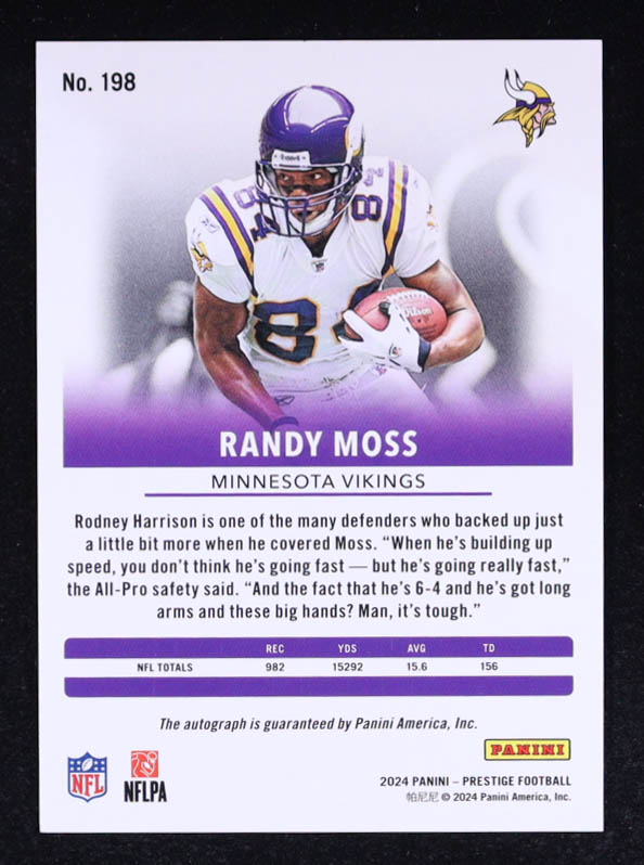 Randy Moss 2024 Prestige Xtra Points Signatures Premium Gold #198 #41/50 at PristineAuction.com Randy Moss 2024 Prestige Xtra Points Signatures Premium Gold #198 #41/50 at PristineAuction.com