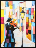 "City Sounds 1" 2025 18x24 Original Giclee Print on Paper By Elena Vaisman (Vaisman) at PristineAuction.com