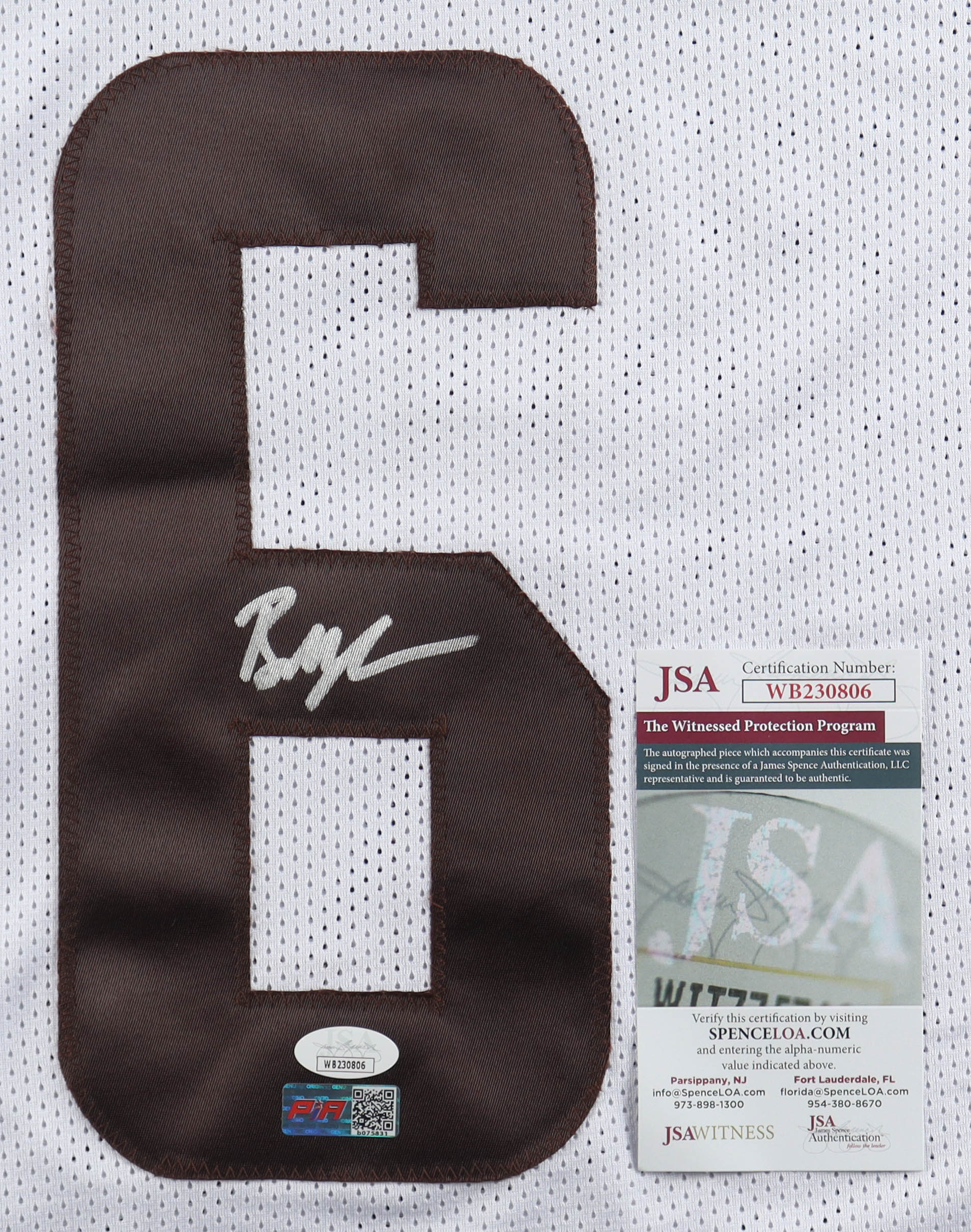 Baker Mayfield Signed Jersey (JSA) at PristineAuction.com Baker Mayfield Signed Jersey (JSA) at PristineAuction.com
