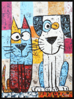 "Furry Friends 2" 2025 18x24 Original Giclee Print on Paper By Elena Vaisman (Vaisman) at PristineAuction.com