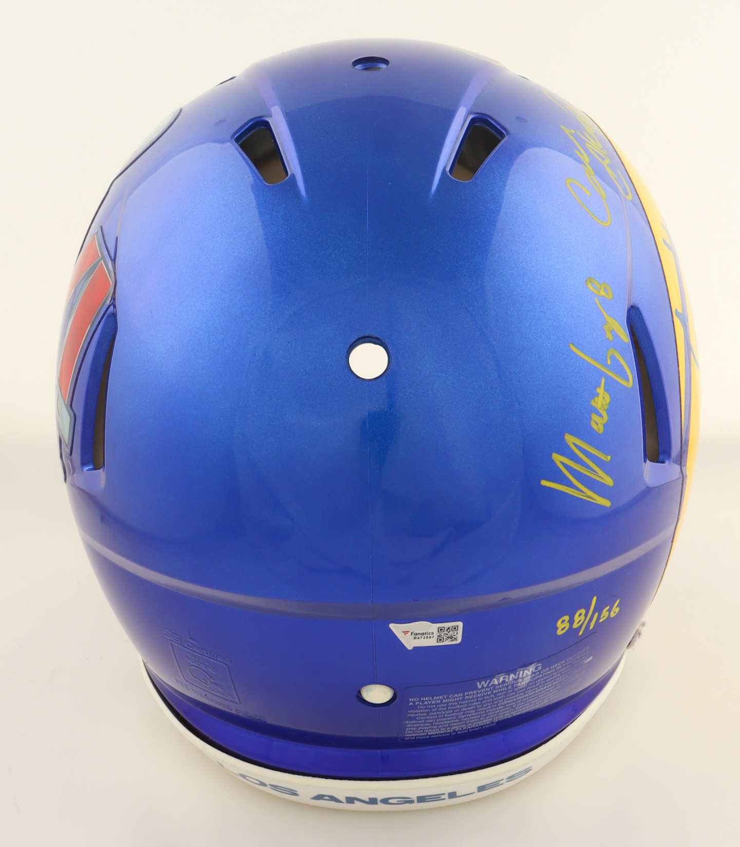 Rams Super Bowl LVI Champions Logo Full-Size Authentic On-Field Speed Helmet Signed by (6) with Matthew Stafford, Cooper Kupp, Cam Akers, Matt Gay (Fanatics) at PristineAuction.com Rams Super Bowl LVI Champions Logo Full-Size Authentic On-Field Speed Helmet Signed by (6) with Matthew Stafford, Cooper Kupp, Cam Akers, Matt Gay (Fanatics) at PristineAuction.com