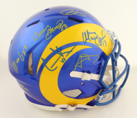 Rams Super Bowl LVI Champions Logo Full-Size Authentic On-Field Speed Helmet Signed by (6) with Matthew Stafford, Cooper Kupp, Cam Akers, Matt Gay (Fanatics) at PristineAuction.com
