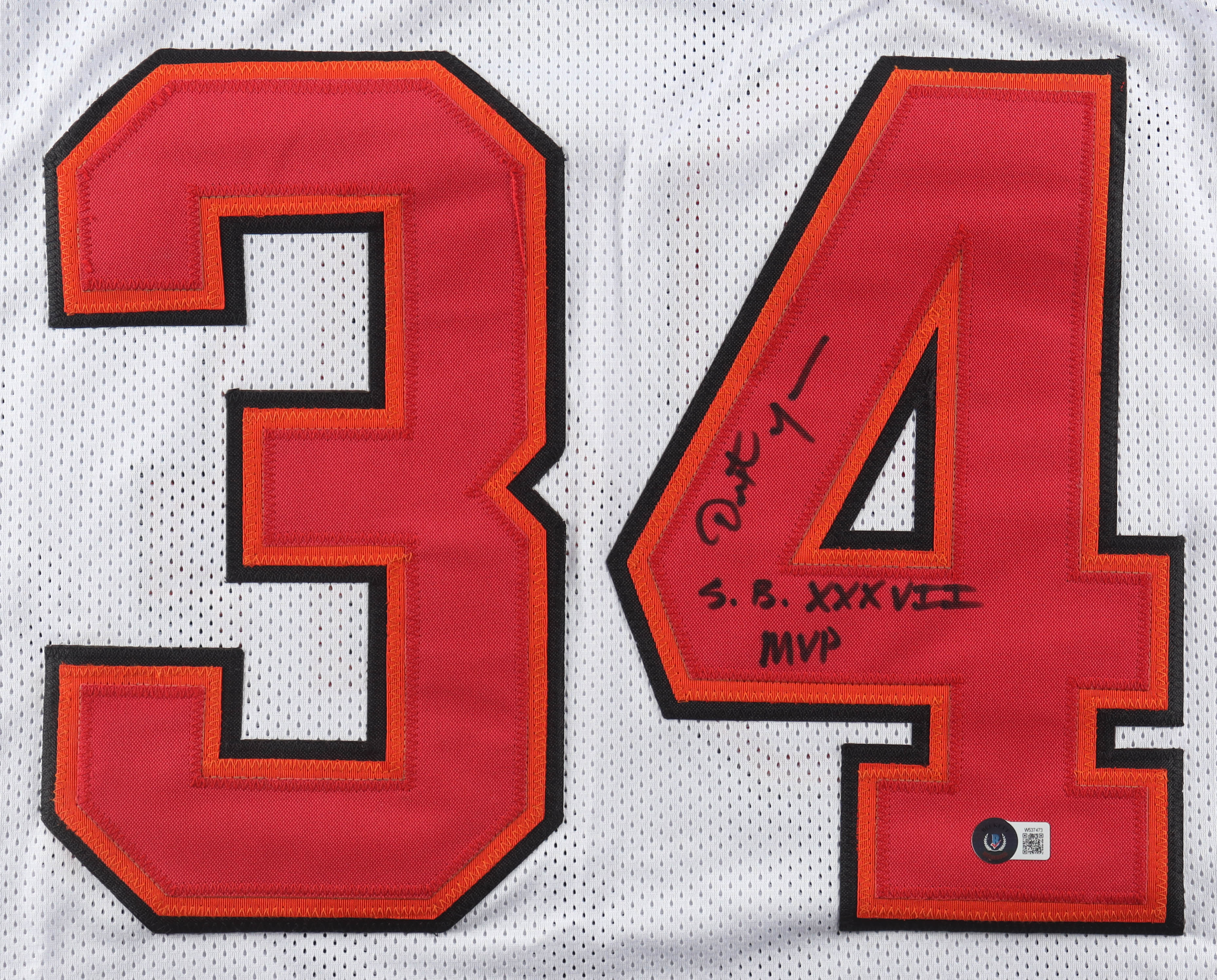 Dexter Jackson Signed Jersey Inscribed "S.B. XXXVII MVP" (Beckett) at PristineAuction.com Dexter Jackson Signed Jersey Inscribed "S.B. XXXVII MVP" (Beckett) at PristineAuction.com