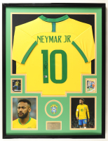 Neymar Jr. Signed Team Brazil Custom Framed Jersey Display (Beckett) at PristineAuction.com
