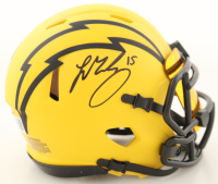 Ladd McConkey Signed Chargers Rave Alternate Speed Mini Helmet With Visor (Beckett) at PristineAuction.com