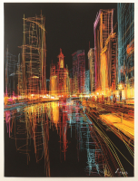 "City Lights" 2025 18x24 Original Giclee Print on Paper By Elena Vaisman (Vaisman) at PristineAuction.com