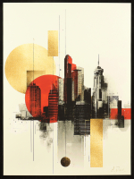 "Urban Abstract" 2025 18x24 Original Giclee Print on Paper By Elena Vaisman (Vaisman) at PristineAuction.com