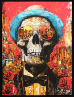 "Urban Skull" 2025 18x24 Original Giclee Print on Paper By Elena Vaisman (Vaisman) at PristineAuction.com