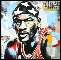 "Michael Jordan - Inner Fire" 2025 24x24 Original Giclee Print on Paper By Elena Vaisman (Vaisman) at PristineAuction.com