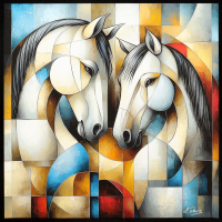"Harmony in Hues" 2025 24x24 Original Giclee Print on Paper By Elena Vaisman (Vaisman) at PristineAuction.com