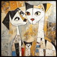 "Silent Understanding" 2025 24x24 Original Giclee Print on Paper By Elena Vaisman (Vaisman) at PristineAuction.com