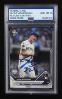Jacob Misiorowski Signed 2025 Topps Now #402 RC (PSA | Auto Grade PSA 10) at PristineAuction.com