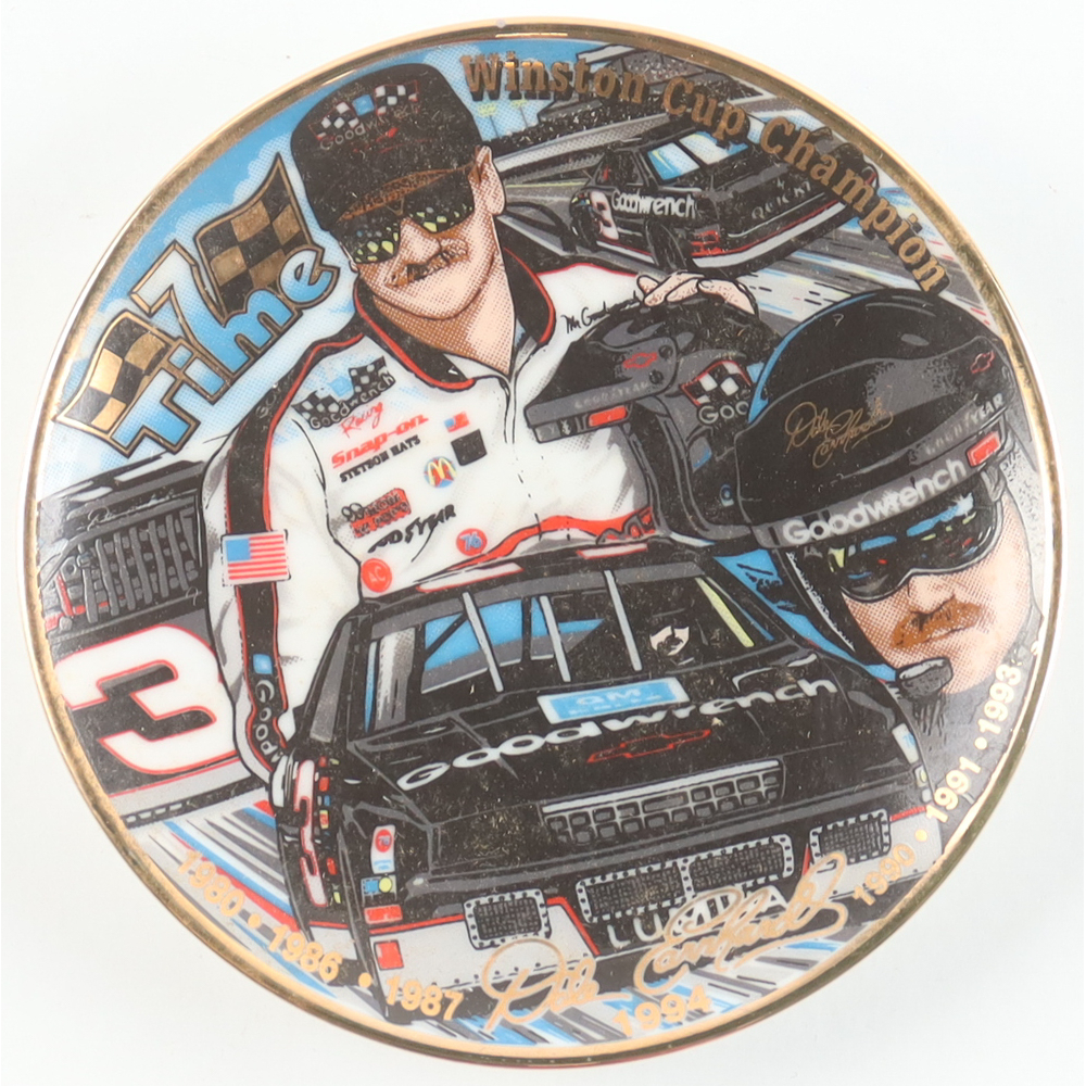 Dale Earnhardt Sr. 7x Winston Cup Champion Mini Ceramic Plate at PristineAuction.com