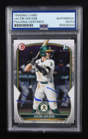 Jacob Wilson Signed 2023 Bowman Draft #BD121 RC (PSA | Auto Grade PSA Authentic) at PristineAuction.com