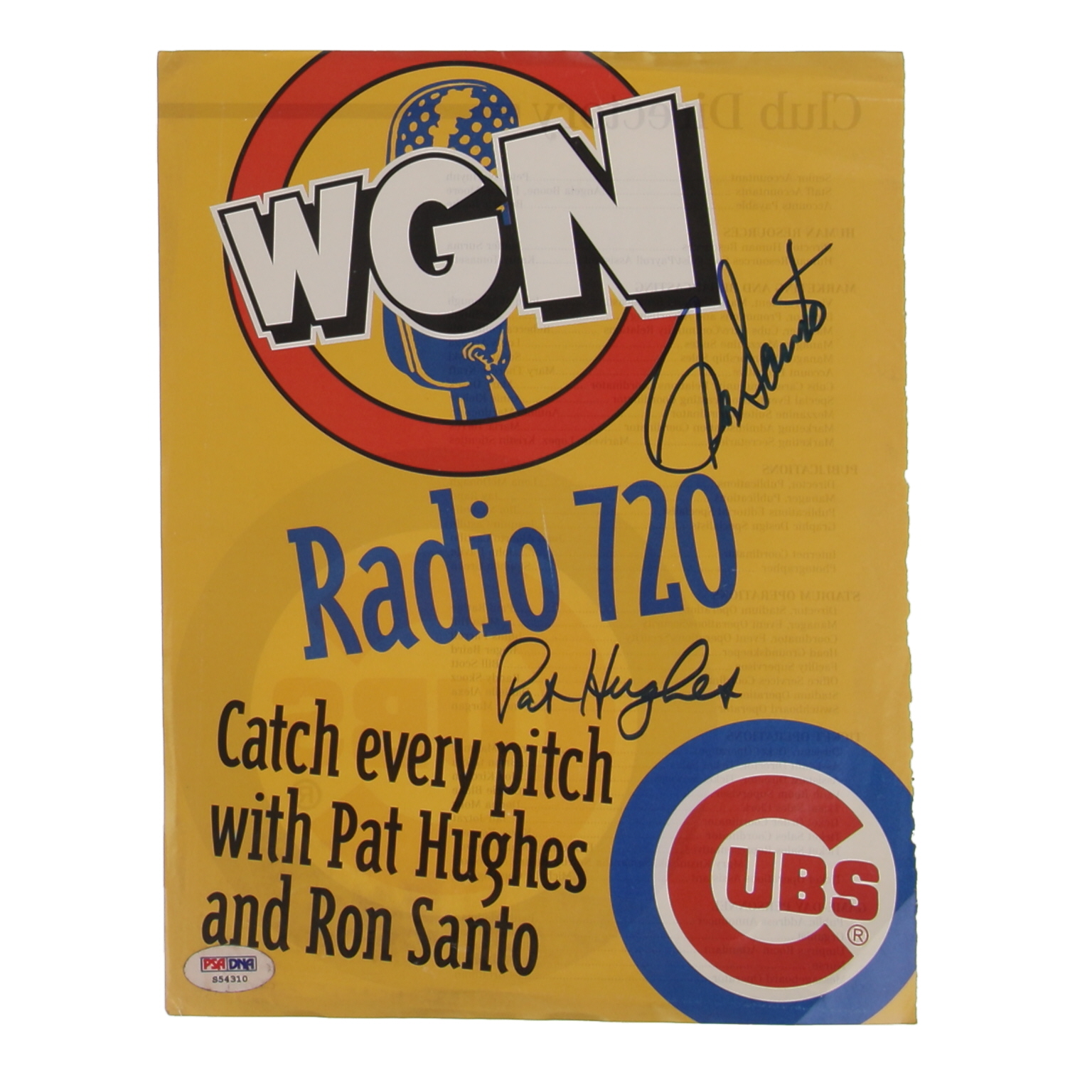 Ron Santo & Pat Hughes Signed Cubs 8x11 Magazine Page (PSA) at PristineAuction.com Ron Santo & Pat Hughes Signed Cubs 8x11 Magazine Page (PSA) at PristineAuction.com