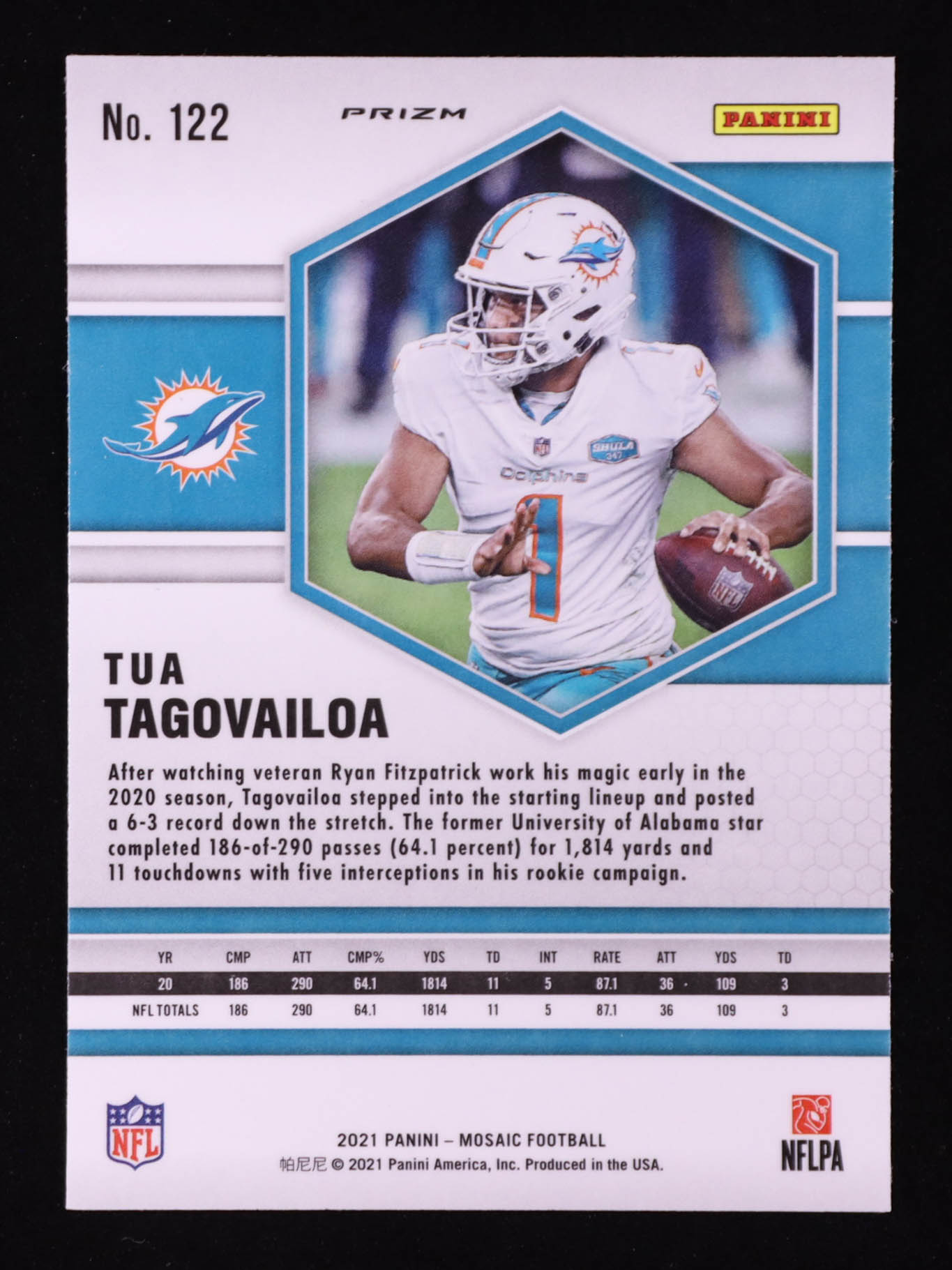 Tua Tagovailoa 2021 Panini Mosaic Mosaic Reactive Orange #122 at PristineAuction.com Tua Tagovailoa 2021 Panini Mosaic Mosaic Reactive Orange #122 at PristineAuction.com