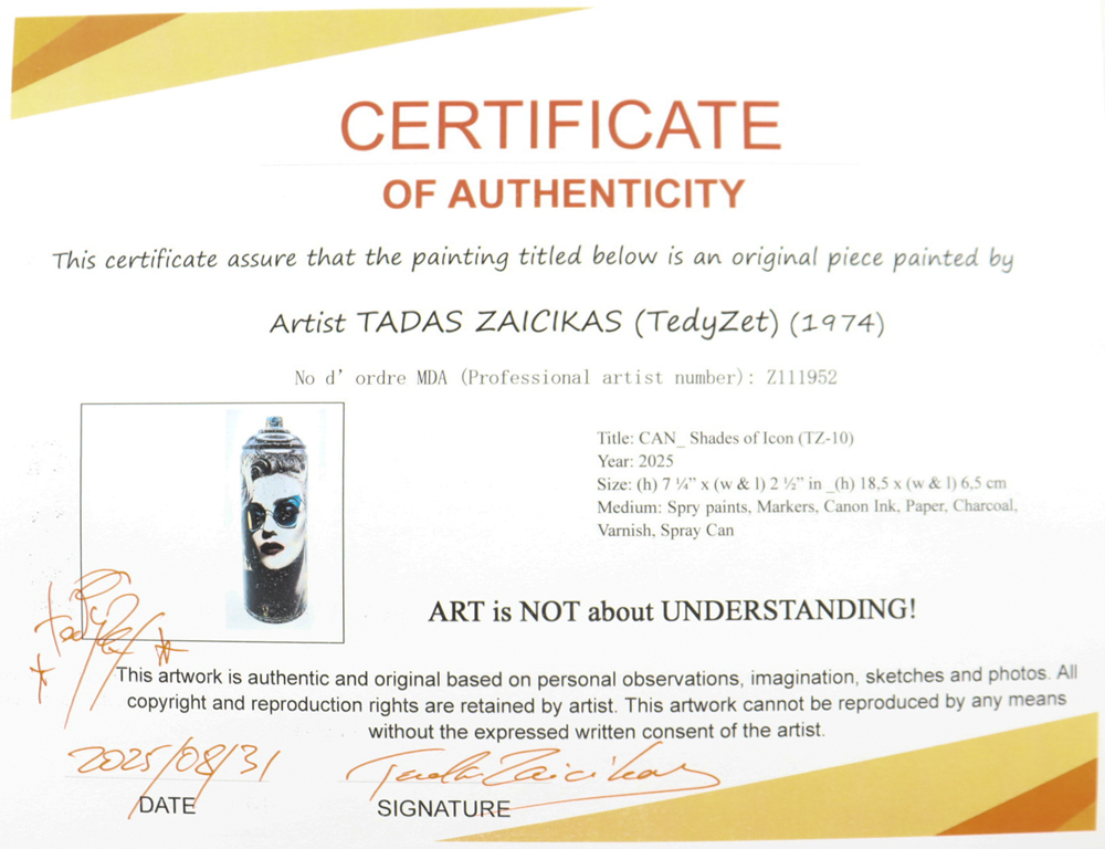 "Shades of Icon" Original Spray Can Art by Tadas Zaicikas | TedyZet (Zaicikas) at PristineAuction.com "Shades of Icon" Original Spray Can Art by Tadas Zaicikas | TedyZet (Zaicikas) at PristineAuction.com