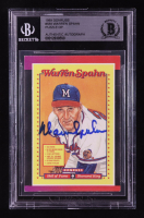 Warren Spahn Signed 1989 Donruss #588 Puzzle DP (Beckett | Auto Grade BGS Authentic) at PristineAuction.com