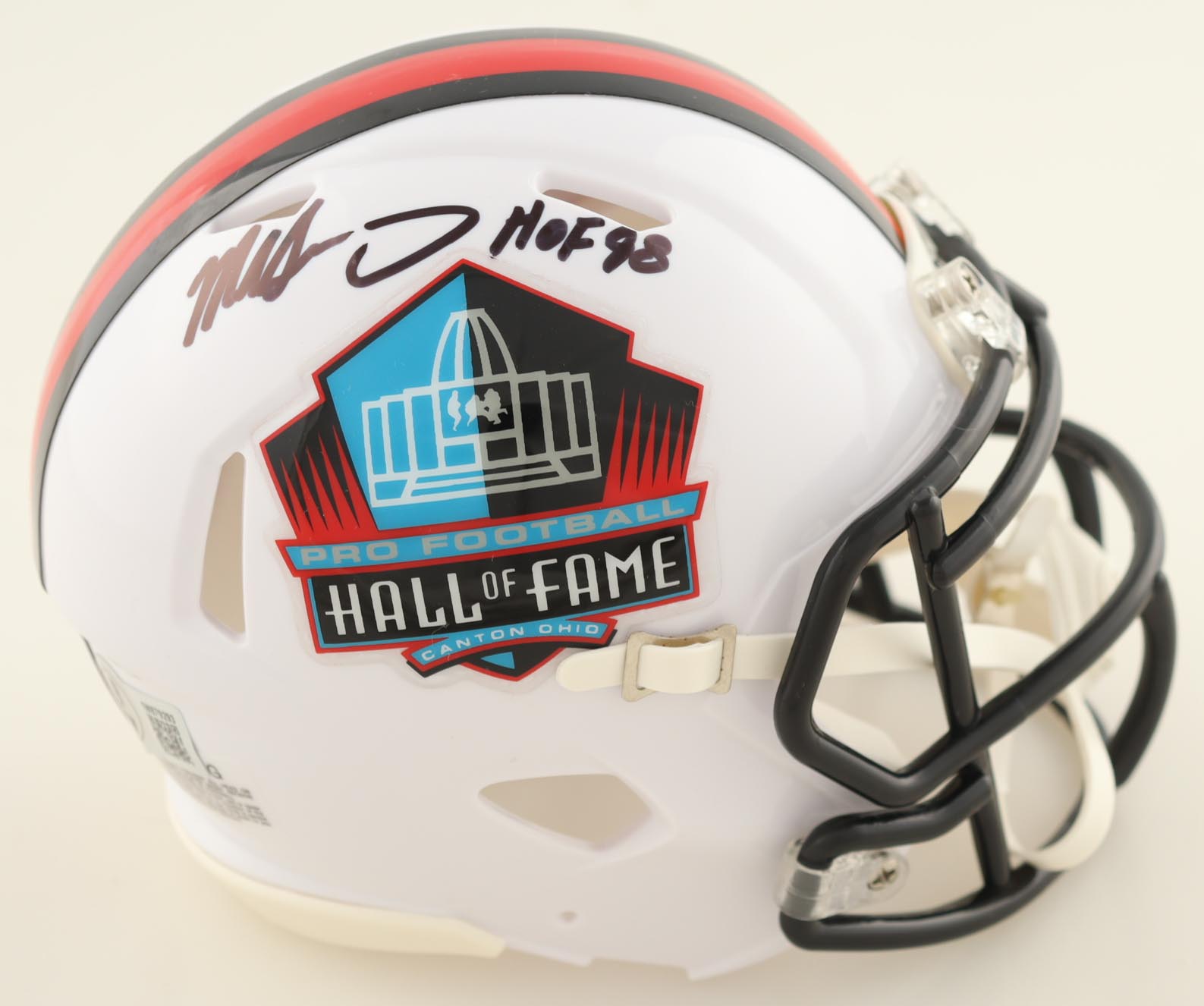 Mike Singletary Signed Hall Of Fame Logo Speed Mini Helmet Inscribed "HOF 98" (Beckett) at PristineAuction.com Mike Singletary Signed Hall Of Fame Logo Speed Mini Helmet Inscribed "HOF 98" (Beckett) at PristineAuction.com