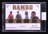 John Rambo/Michael Reed Ericson/Lieutenant Tay/Lt. Col Podovsky 2024 Keepsake Edition Quad Relic Authentic Rambo II #136 #40/50 at PristineAuction.com