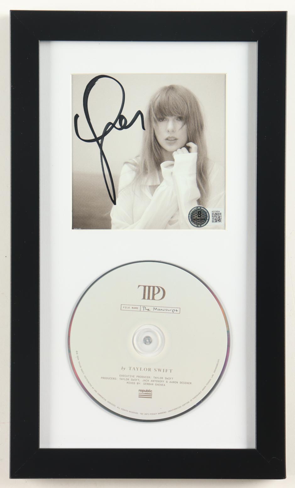 Taylor Swift Signed Custom Framed "Tortured Poets Department" CD Insert Display with Disc (Beckett) at PristineAuction.com Taylor Swift Signed Custom Framed "Tortured Poets Department" CD Insert Display with Disc (Beckett) at PristineAuction.com
