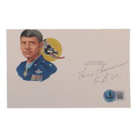 Leo Thorsness Signed 3.75x7.5 Cut with Portrait Inscribed "G.B.U." (Beckett) at PristineAuction.com