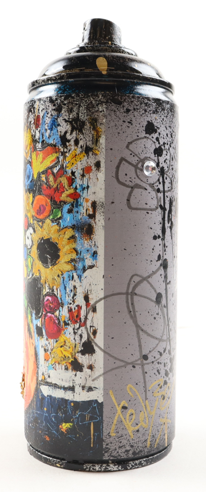 "Golden Bloom Vase" Original Spray Can Art by Tadas Zaicikas | TedyZet (Zaicikas) at PristineAuction.com "Golden Bloom Vase" Original Spray Can Art by Tadas Zaicikas | TedyZet (Zaicikas) at PristineAuction.com