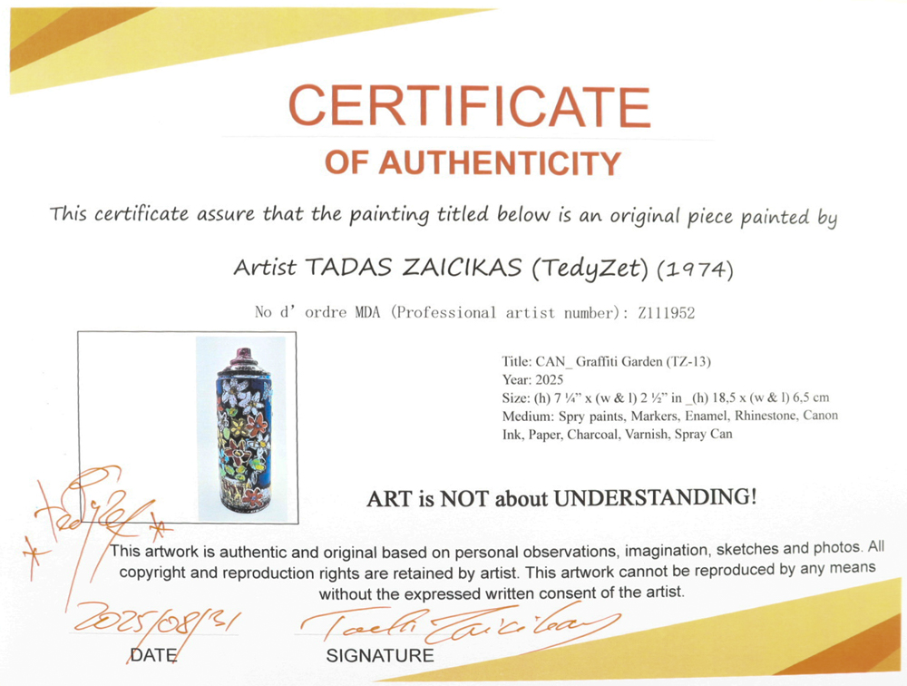 "Graffiti Garden" Original Spray Can Art by Tadas Zaicikas | TedyZet (Zaicikas) at PristineAuction.com "Graffiti Garden" Original Spray Can Art by Tadas Zaicikas | TedyZet (Zaicikas) at PristineAuction.com