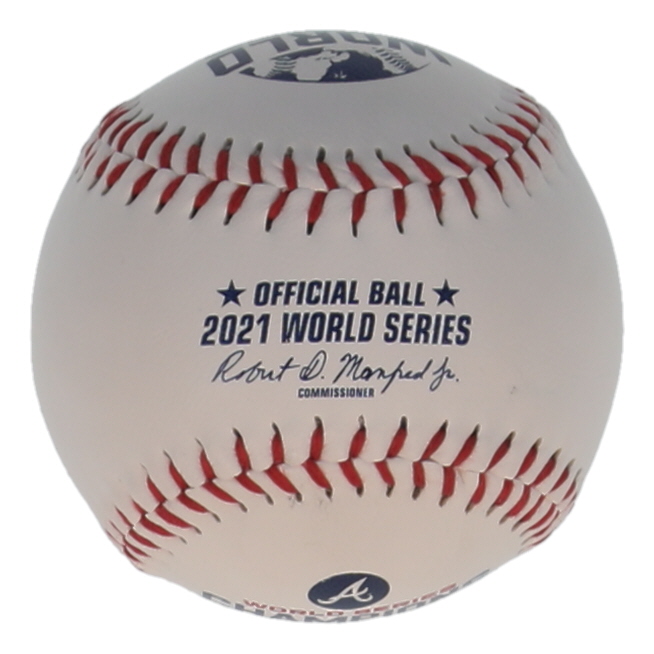 Austin Riley Signed 2021 World Series Baseball (Beckett) at PristineAuction.com Austin Riley Signed 2021 World Series Baseball (Beckett) at PristineAuction.com