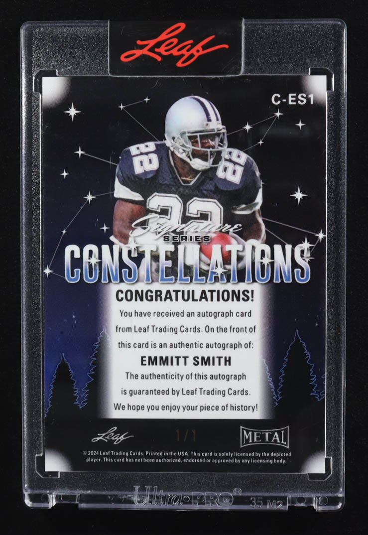 Emmitt Smith 2024 Leaf Metal Constellations Signature Series Autographs #C-ES1 #1/1 at PristineAuction.com Emmitt Smith 2024 Leaf Metal Constellations Signature Series Autographs #C-ES1 #1/1 at PristineAuction.com