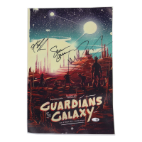 Karen Gillan, Sean Gunn & Michael Rooker Signed "Guardians Of The Galaxy" 12x18 Canvas Print (JSA) at PristineAuction.com