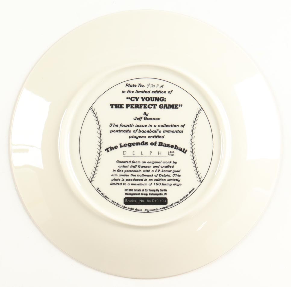 "Cy Young: The Perfect Game" The Bradford Exchange 8" Commemorative Ceramic Plate at PristineAuction.com "Cy Young: The Perfect Game" The Bradford Exchange 8" Commemorative Ceramic Plate at PristineAuction.com