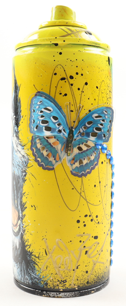 "Blue-Nosed Pup & Butterfly" Original Spray Can Art by Tadas Zaicikas | TedyZet (Zaicikas) at PristineAuction.com "Blue-Nosed Pup & Butterfly" Original Spray Can Art by Tadas Zaicikas | TedyZet (Zaicikas) at PristineAuction.com