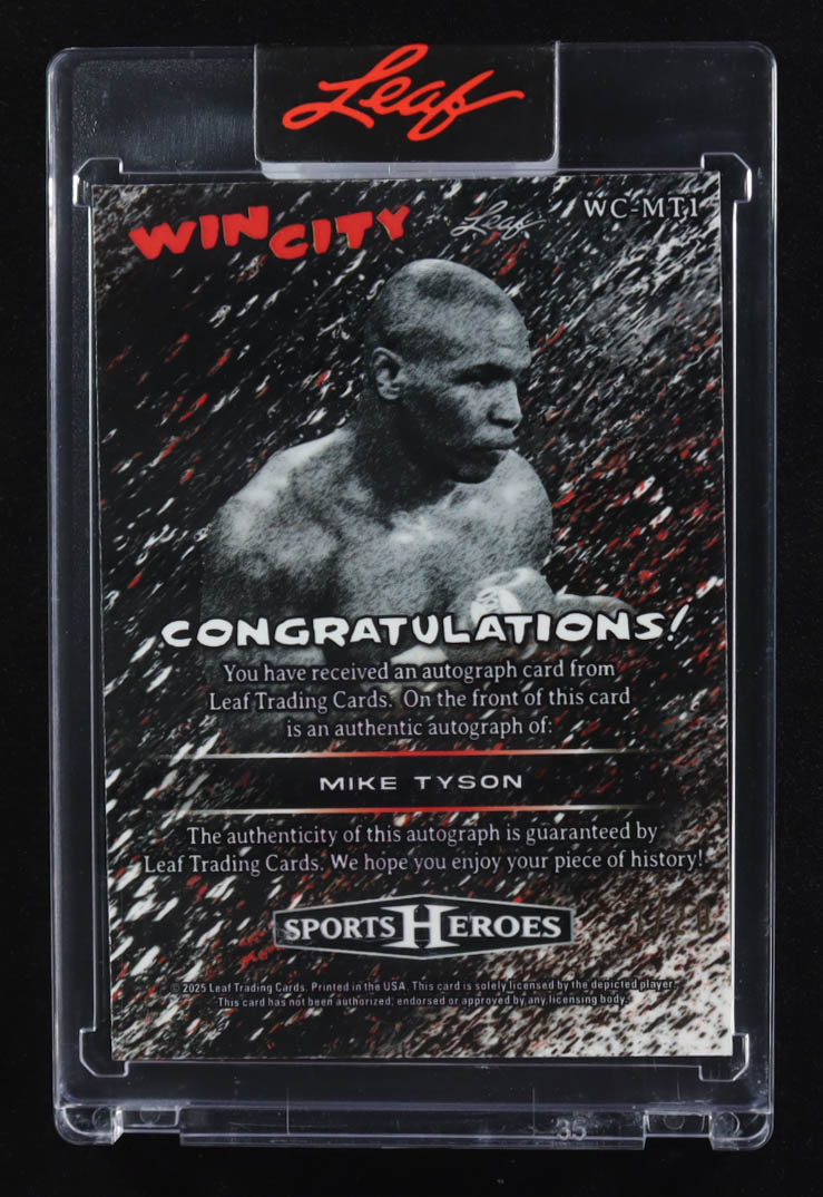 Mike Tyson 2025 Leaf Sport Heroes Win City Autographs #WC-MT1 #7/20 at PristineAuction.com Mike Tyson 2025 Leaf Sport Heroes Win City Autographs #WC-MT1 #7/20 at PristineAuction.com