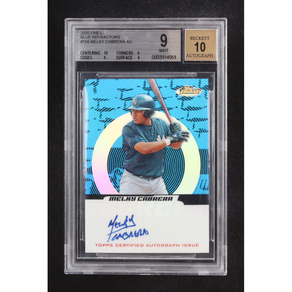 Melky Cabrera 2005 Finest Refractors Blue #156 #250/299 AU RC (Beckett 9 | Auto Grade BGS 10) at PristineAuction.com Melky Cabrera 2005 Finest Refractors Blue #156 #250/299 AU RC (Beckett 9 | Auto Grade BGS 10) at PristineAuction.com
