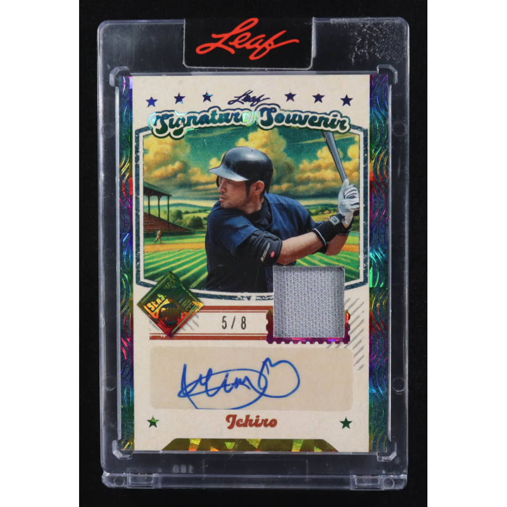 Ichiro Suzuki 2025 Leaf Signature Souvenir Seasons In The Sun Autographs #SSO-11 #5/8 at PristineAuction.com