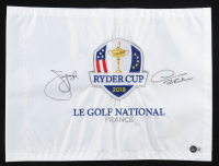 Thomas Bjorn & Jim Furyk Signed 2018 Ryder Cup Golf Pin Flag (Beckett) at PristineAuction.com